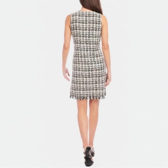 NWT Karen Kane Tweed Black and White Shift Dress Small - Picture 2 of 8